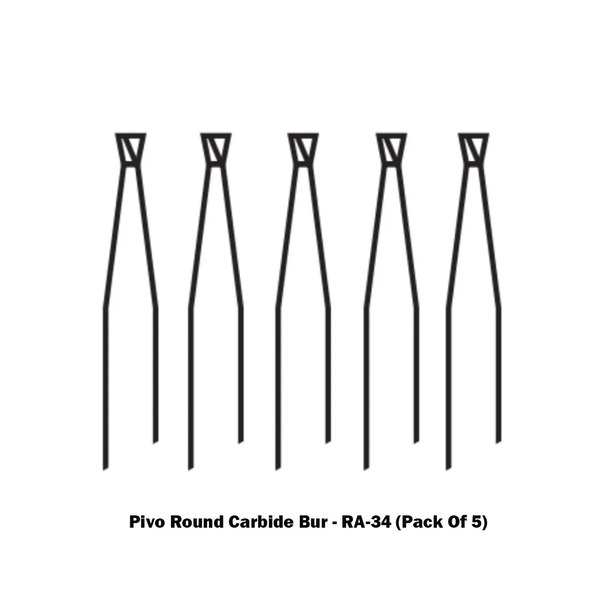 Pivo Round Carbide Burs - RA (Pack Of 5)