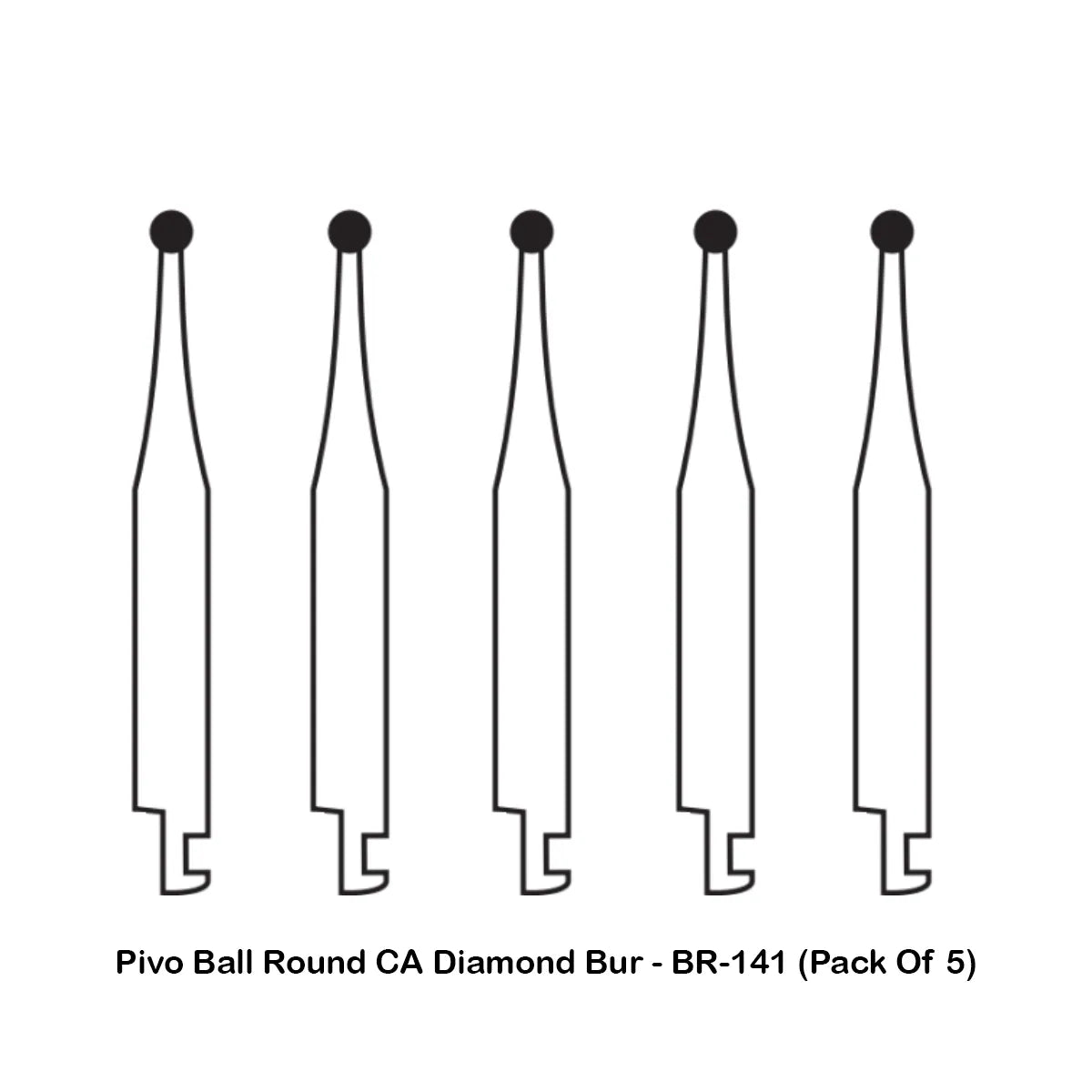 Pivo Ball Round CA Diamond Burs - BR (Pack Of 5)