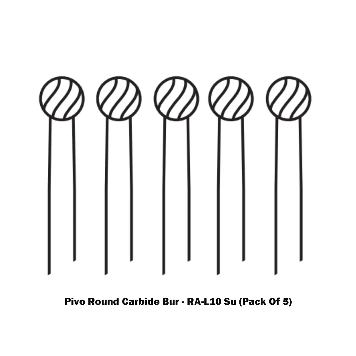 Pivo Round Carbide Burs - RA (Pack Of 5)