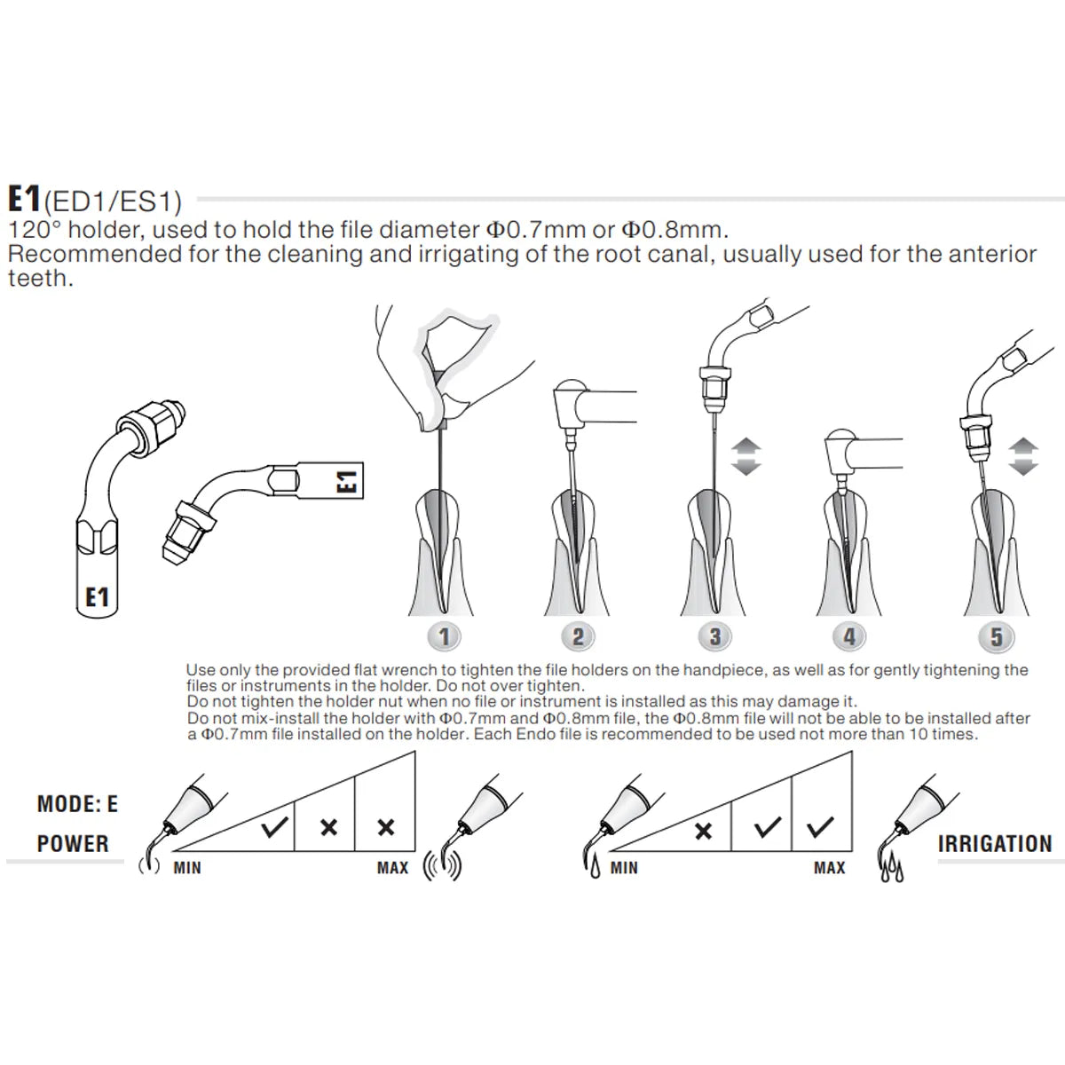 Woodpecker Scaler Tip E1 for UDS & EMS Scalers