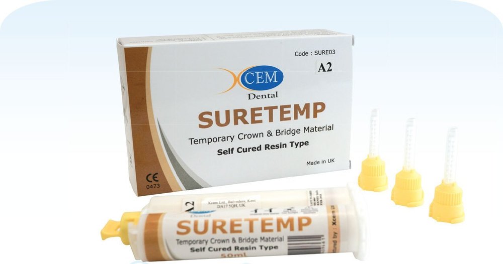 XCEM SURETEMP | 50ml Dental Temporary Crown & Bridge Material | Automix Double Barrel Syringe