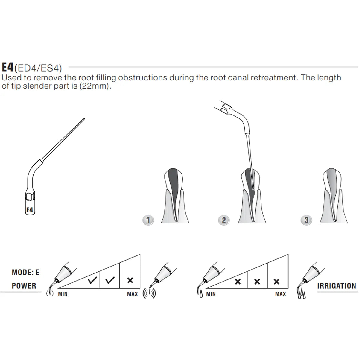 Woodpecker Scaler Tip E4 for UDS & EMS Scalers