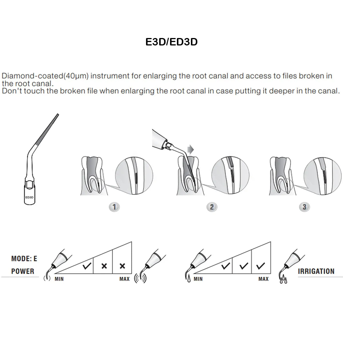 Woodpecker Scaler Tip ED3D for DTE & Satelec Scalers