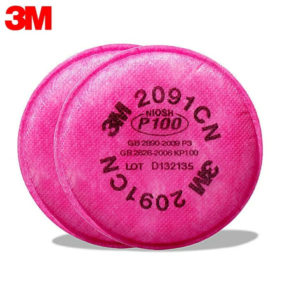 3M 6200 Respirator Mask With 2091 P100 Filters