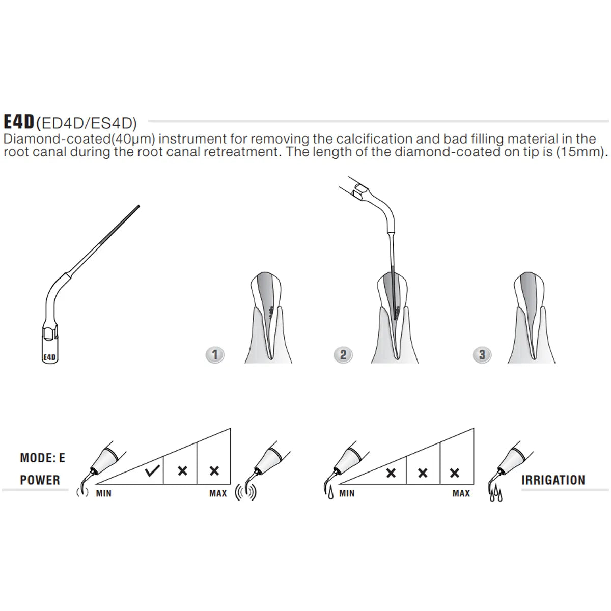 Woodpecker Scaler Tip E4D for UDS & EMS Scalers
