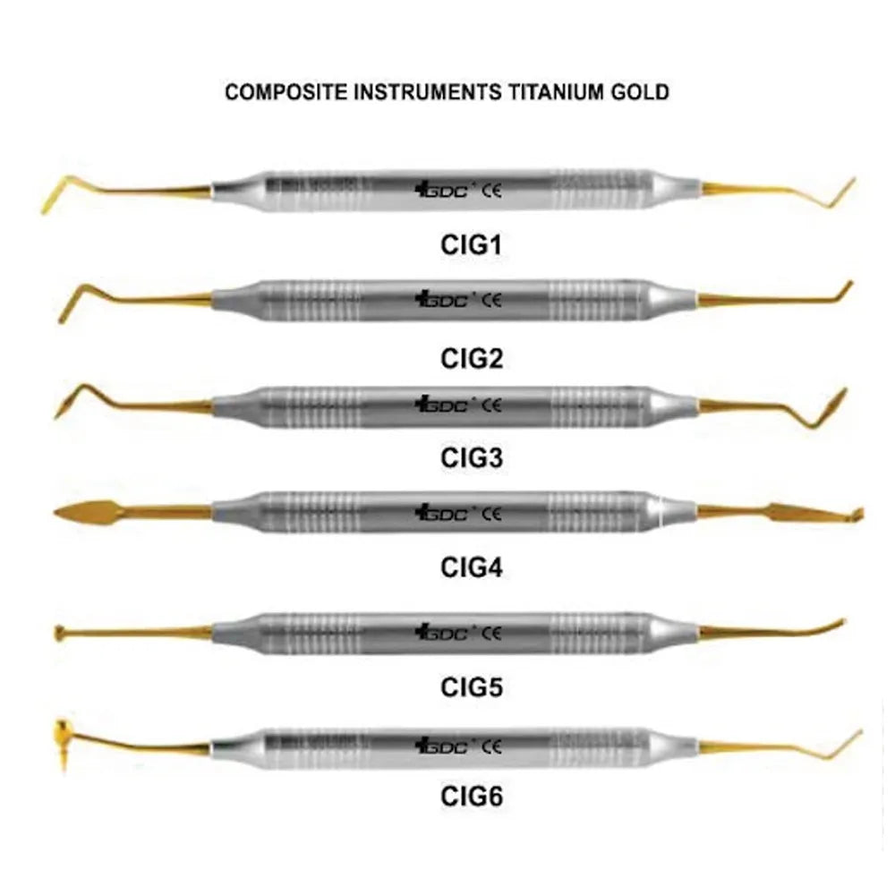 GDC Composite Instrument Gold Titanium Set Of 6 (CIGS6)