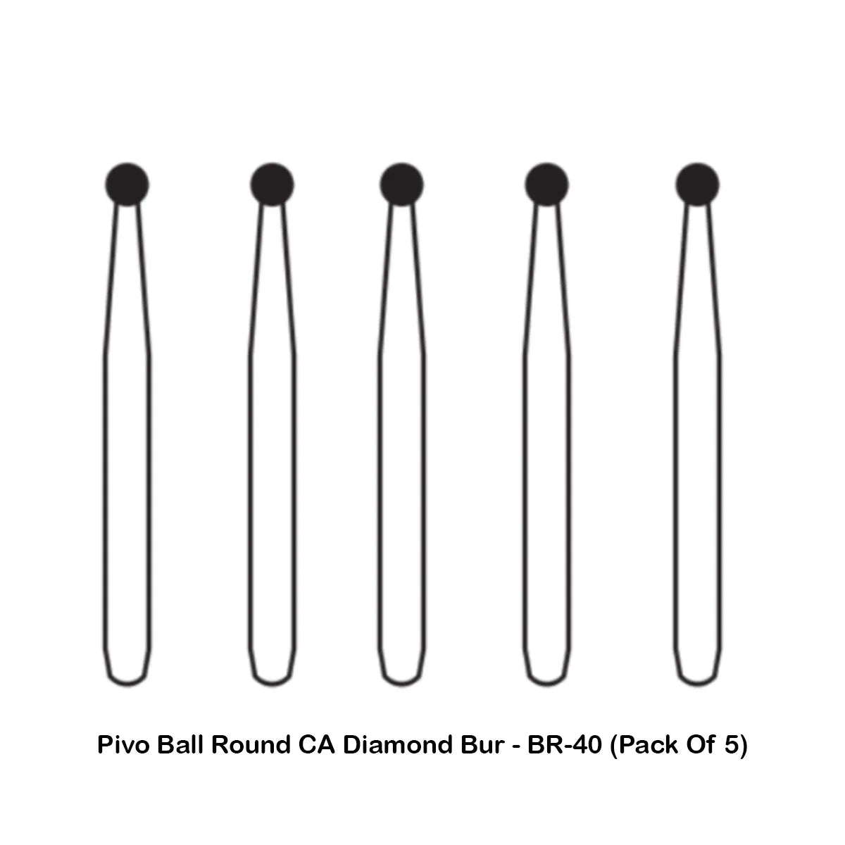 Pivo Ball Round CA Diamond Burs - BR (Pack Of 5)
