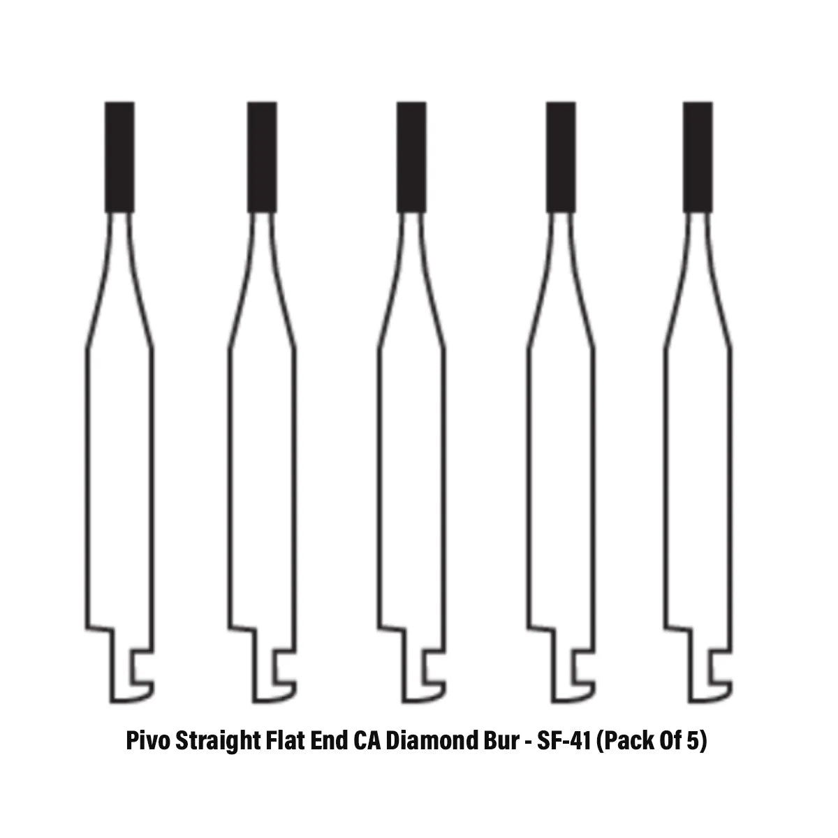 Pivo Straight Flat End CA Diamond Burs - SF (Pack Of 5)