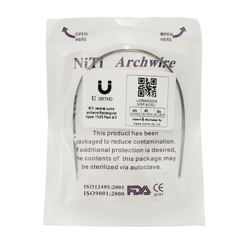 U ortho Niti Reverse Curve Archwire -Rectangular