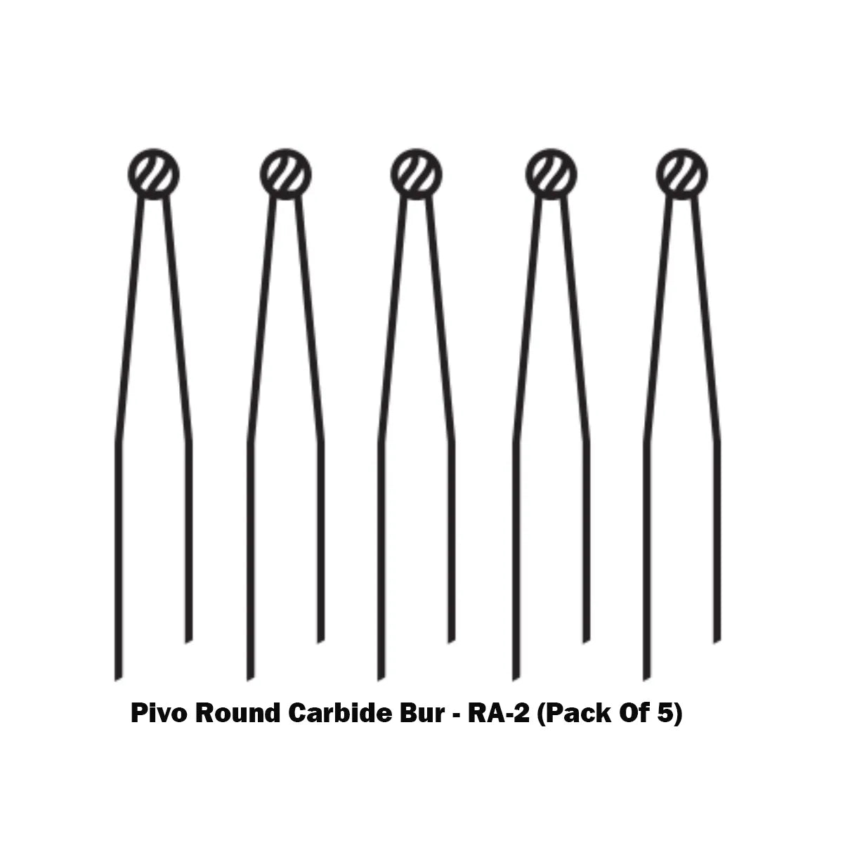 Pivo Round Carbide Burs - RA (Pack Of 5)