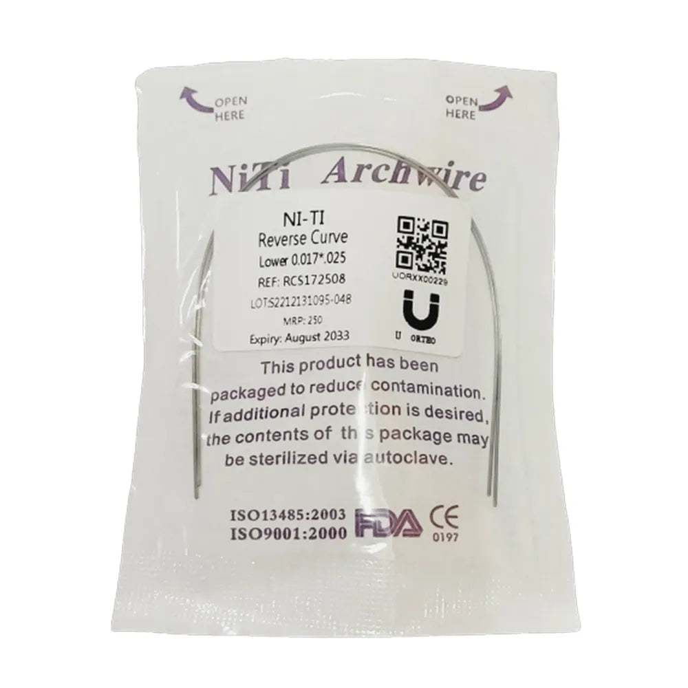 U ortho Niti Reverse Curve Archwire -Rectangular