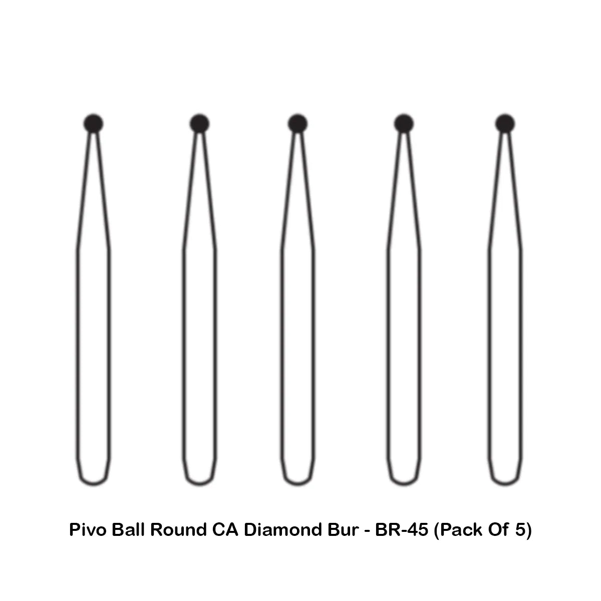 Pivo Ball Round CA Diamond Burs - BR (Pack Of 5)