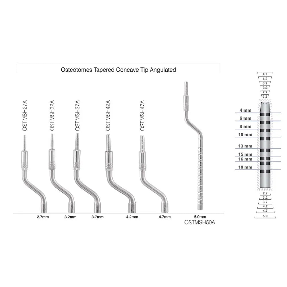 GDC Osteotome Concave Angulated Set Of 6 In Cassette (Ostmshawc6)