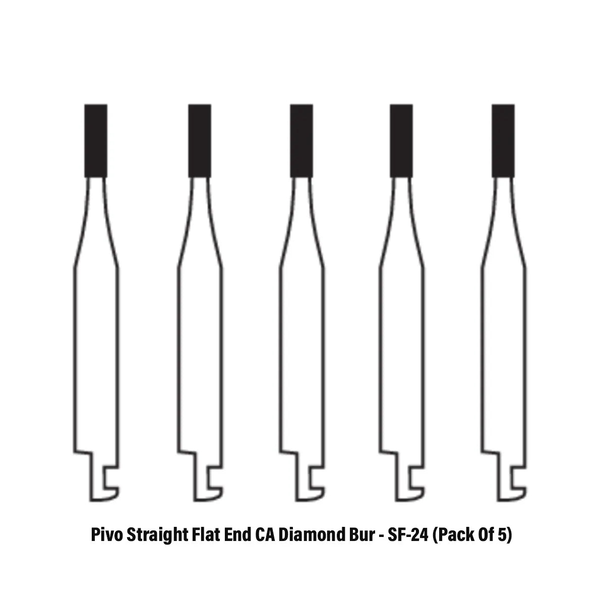 Pivo Straight Flat End CA Diamond Burs - SF (Pack Of 5)