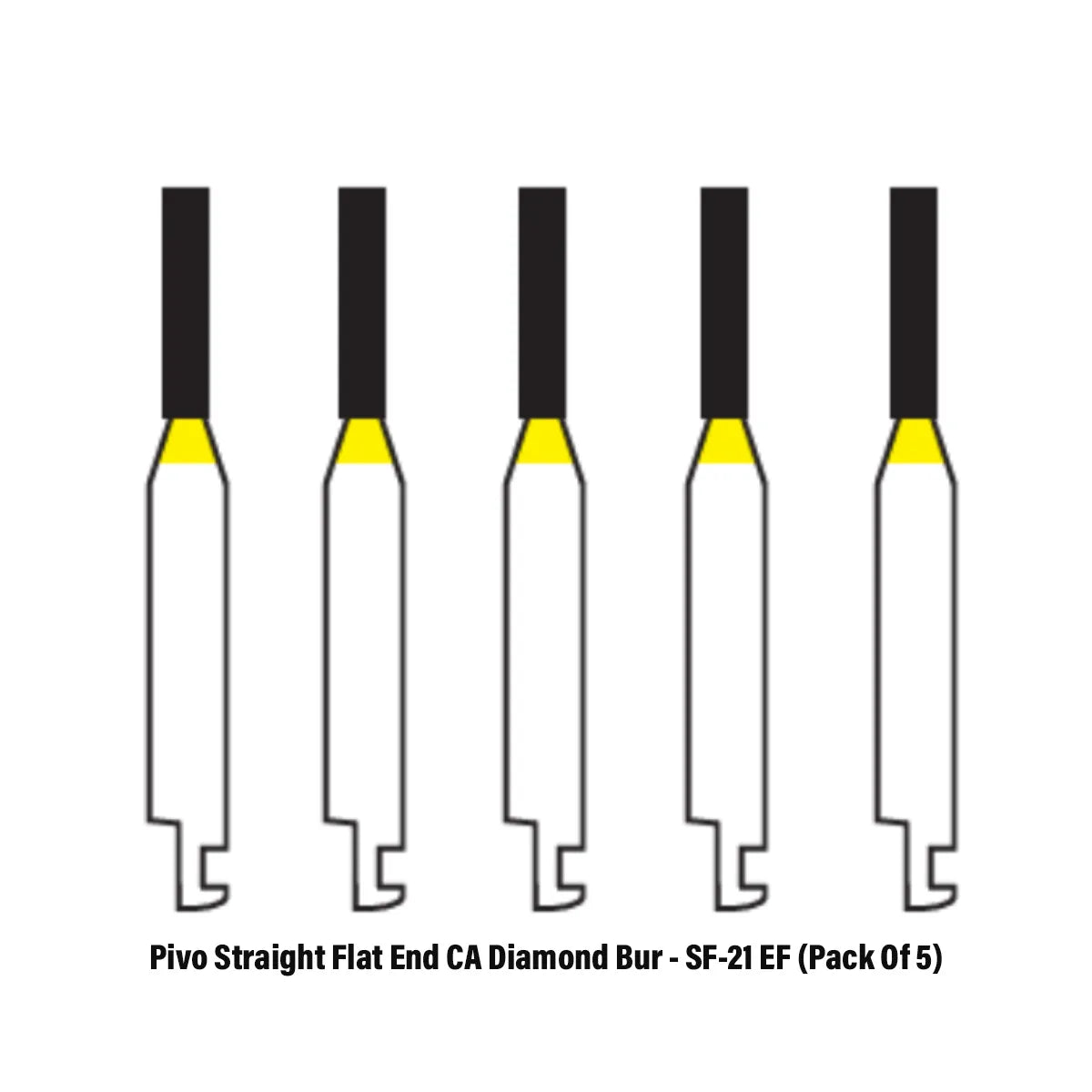 Pivo Straight Flat End CA Diamond Burs - SF (Pack Of 5)