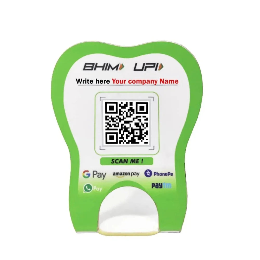 Acrylic Unique Dents Tooth Shaped QR Code Stand (QS001)