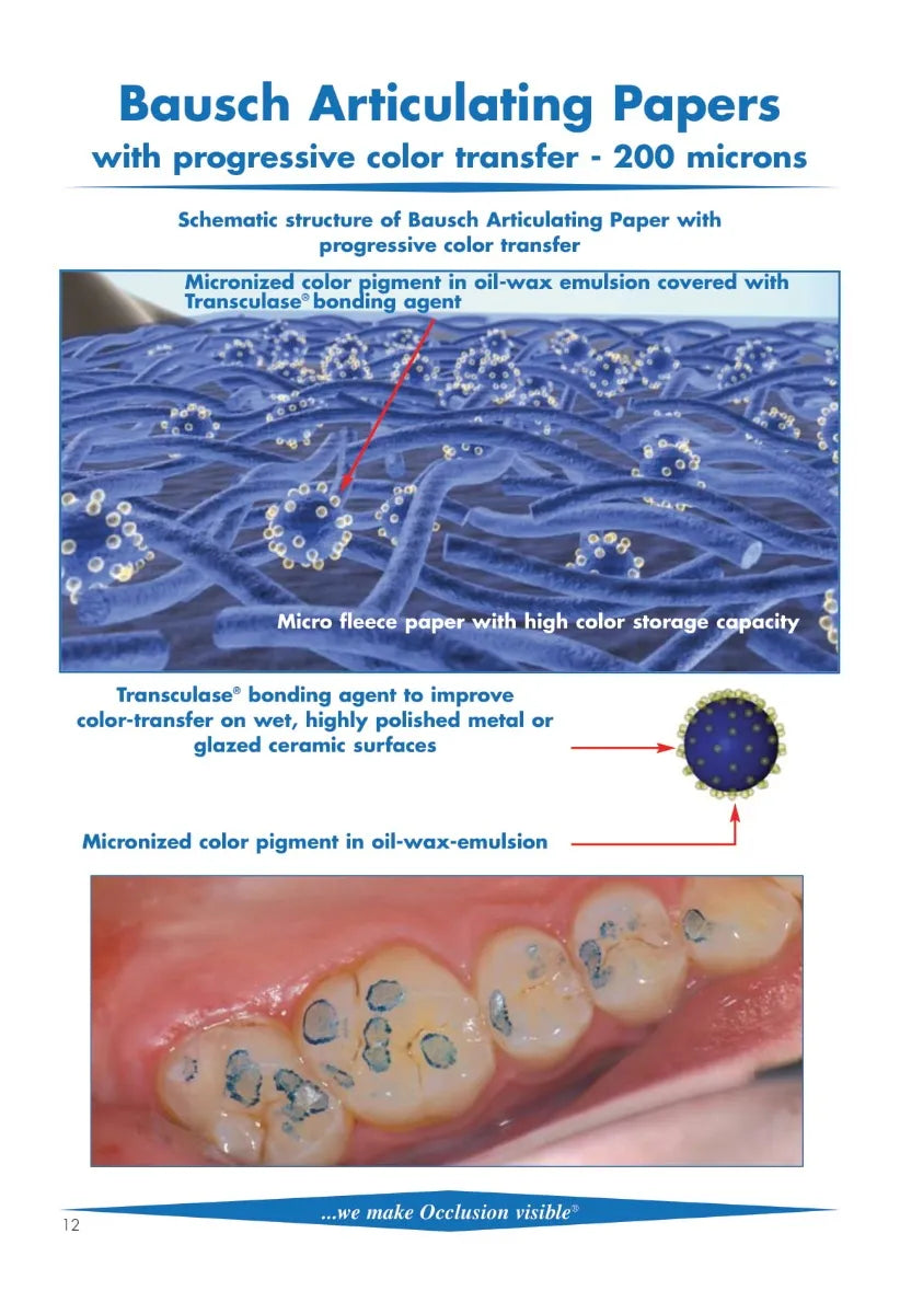Bausch Articulating Papers with Progressive Colour Transfer - 200µ Microns