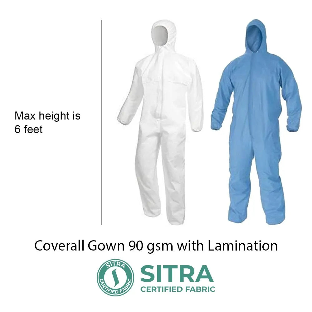 Coverall Gown 90 gsm with Lamination (sitra approved)