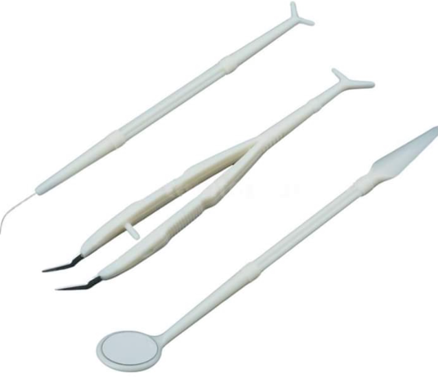 Denmax Disp. Dental set of 3 - Probe,Mirror,Tweeezer Instrument Kit