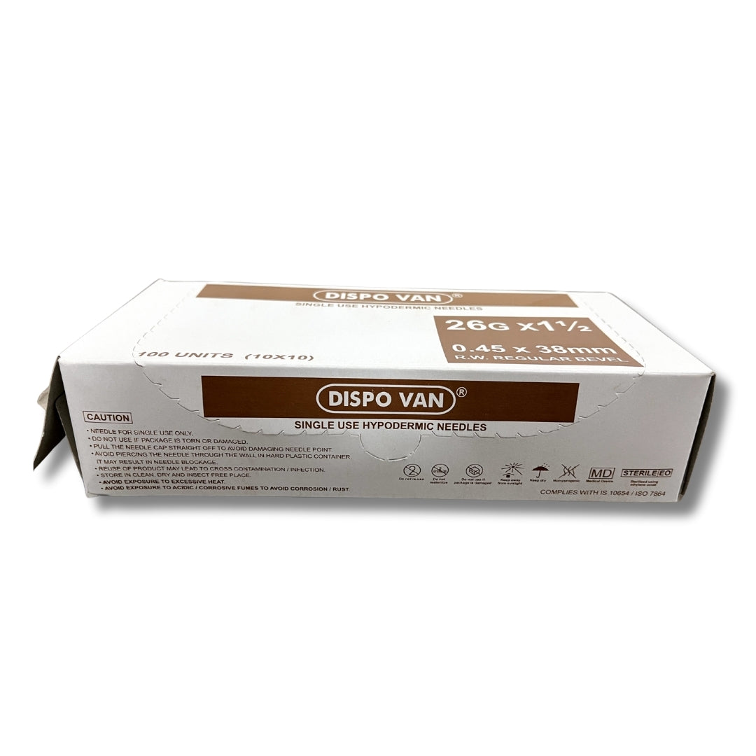 Dispo-Van-Hypodermic-Needle-26G1.5-inch-100-Units-Pack