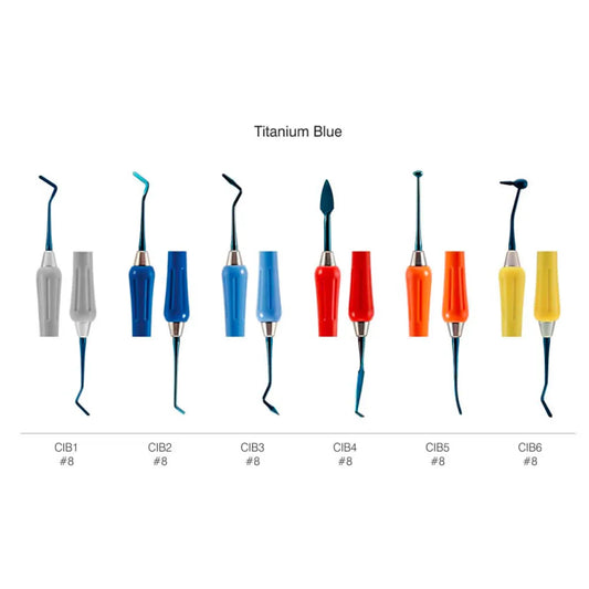 GDC Composite Instrument Titanium Blue Silicone Handle Set of 6