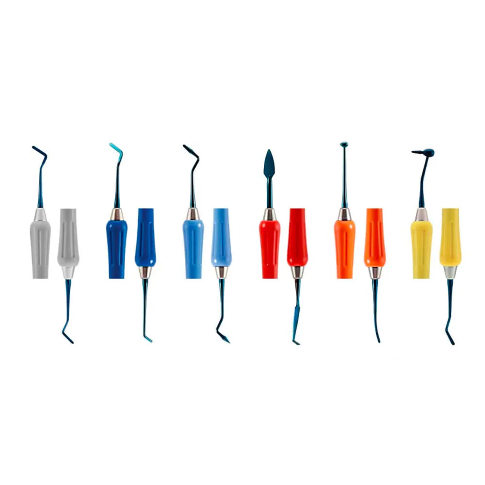 2GDC Composite Instrument Titanium Blue Silicone Handle Set of 6