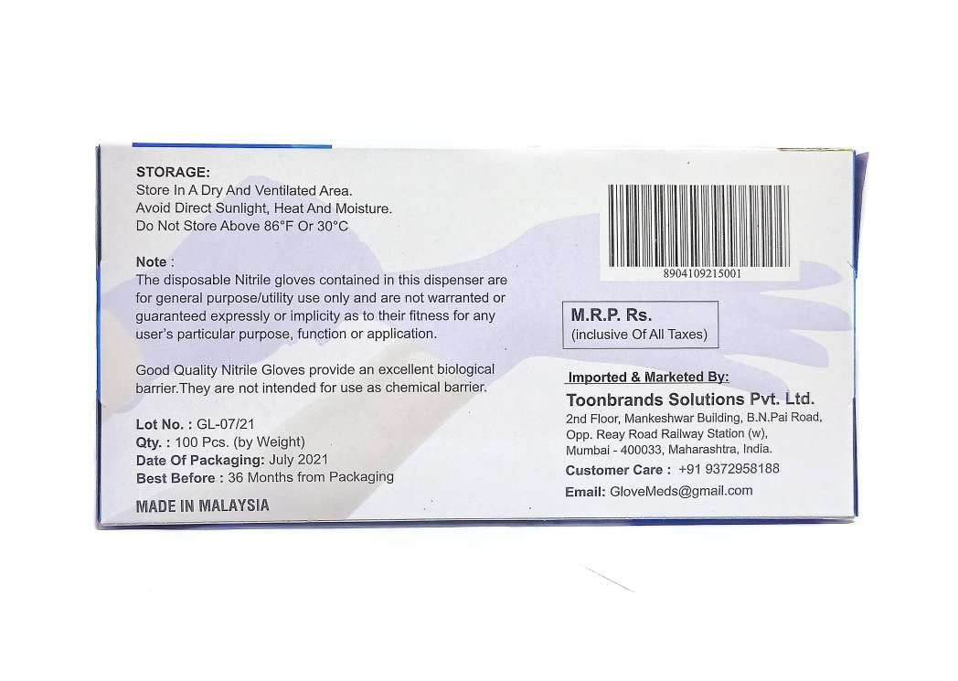 Glovemeds Examination Blue Nitrile Gloves