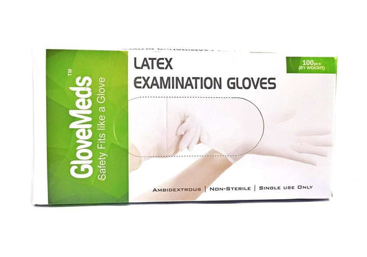 Glovemeds Examination Latex Powdered Gloves - Large Pack of 100