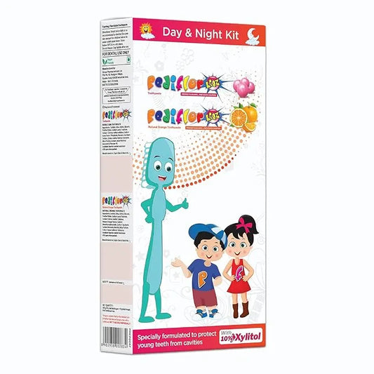 Group Pharma Pediflor Kidz Day & Night Kit With Buddy Toothbrush
