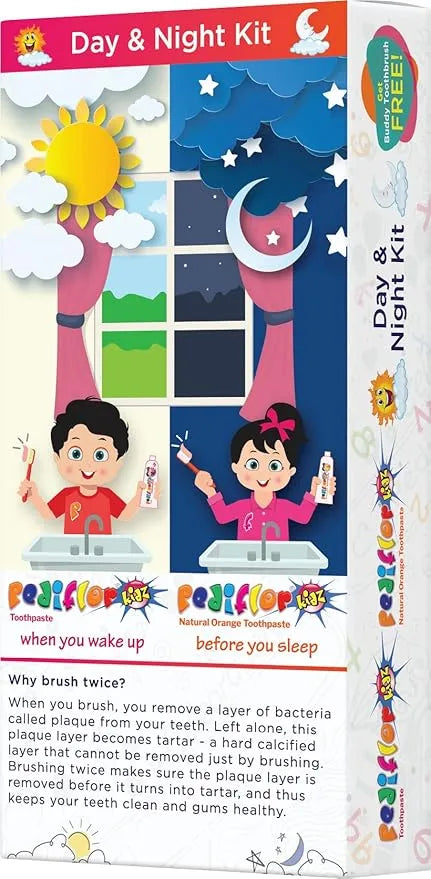 Group Pharma Pediflor Kidz Day & Night Kit With Buddy Toothbrush