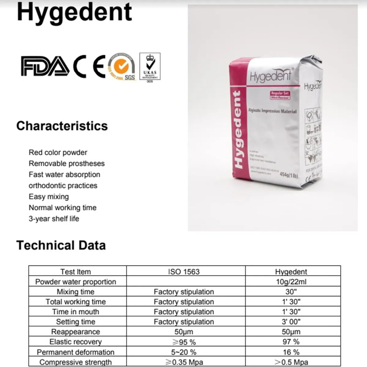 Hygedent Alginate Powder Impression Material