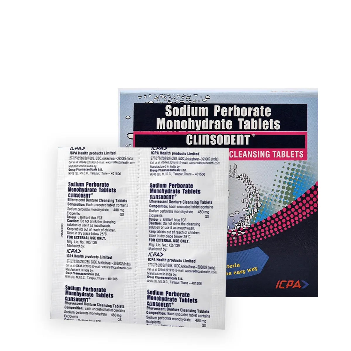 ICPA Clinsodent Denture Cleansing Tablets