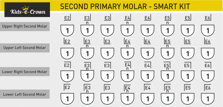 Kids-e-Crown Primary Second Molar Kits