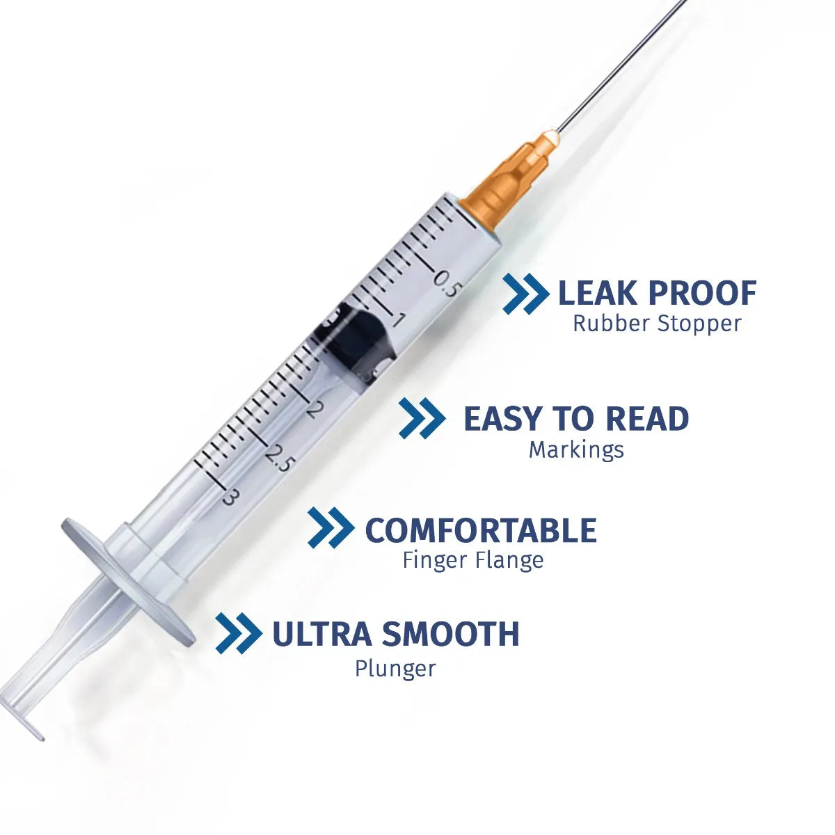 LifeJab Sterile Hypodermic Syringe With Needle 26 Gauge - 3ml