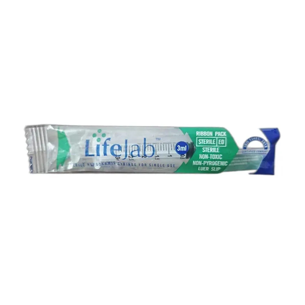 LifeJab Sterile Hypodermic Syringe With Needle 24 Gauge - 3ml