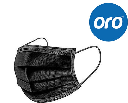 Oro 4ply Face Mask (Black) - Pack of 50