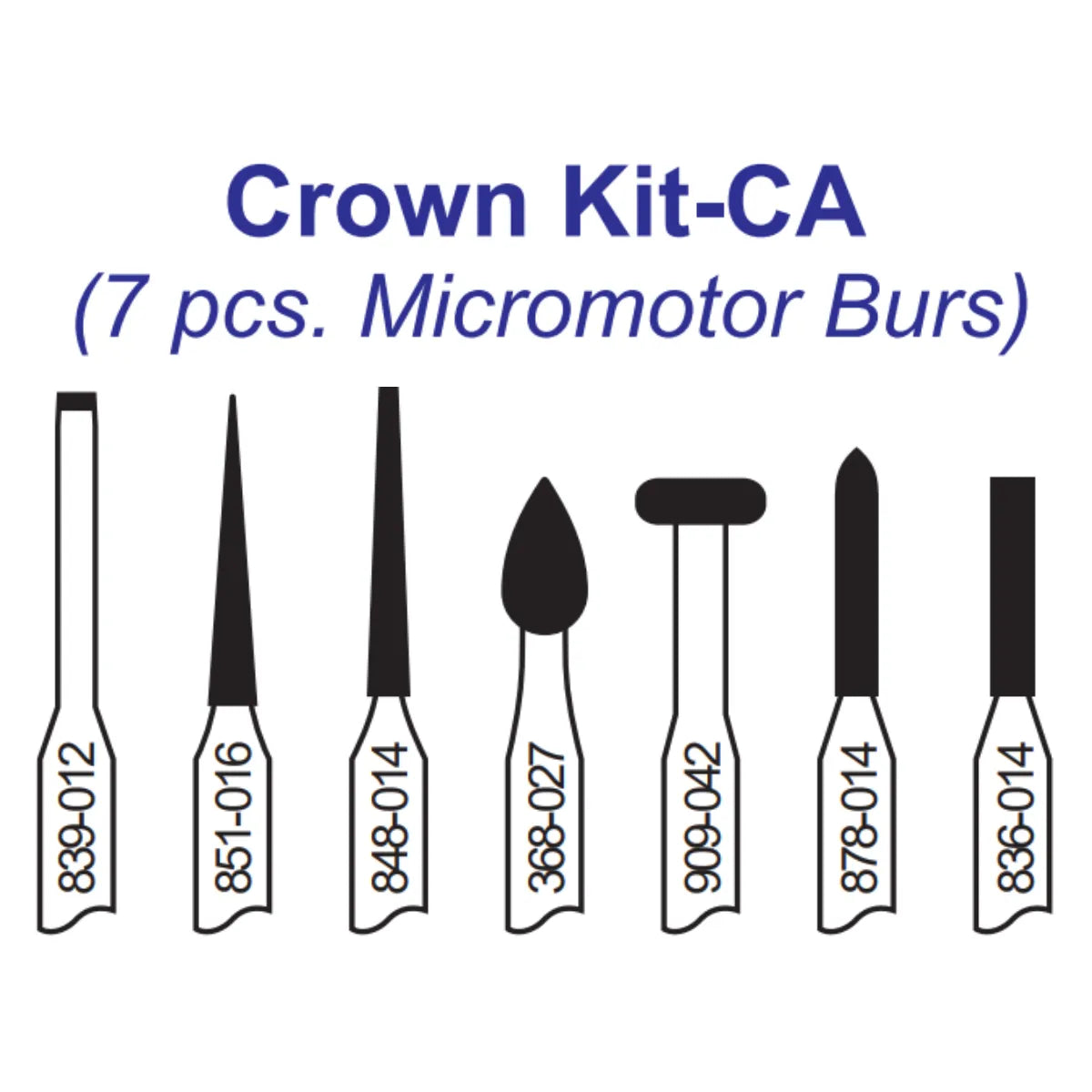 Pivo Crown Preparation Micromotor Burs Kit - CA (Set Of 7)