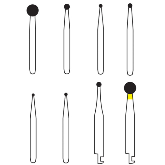 Pivo Ball Round CA Diamond Burs - BR (Pack Of 5)