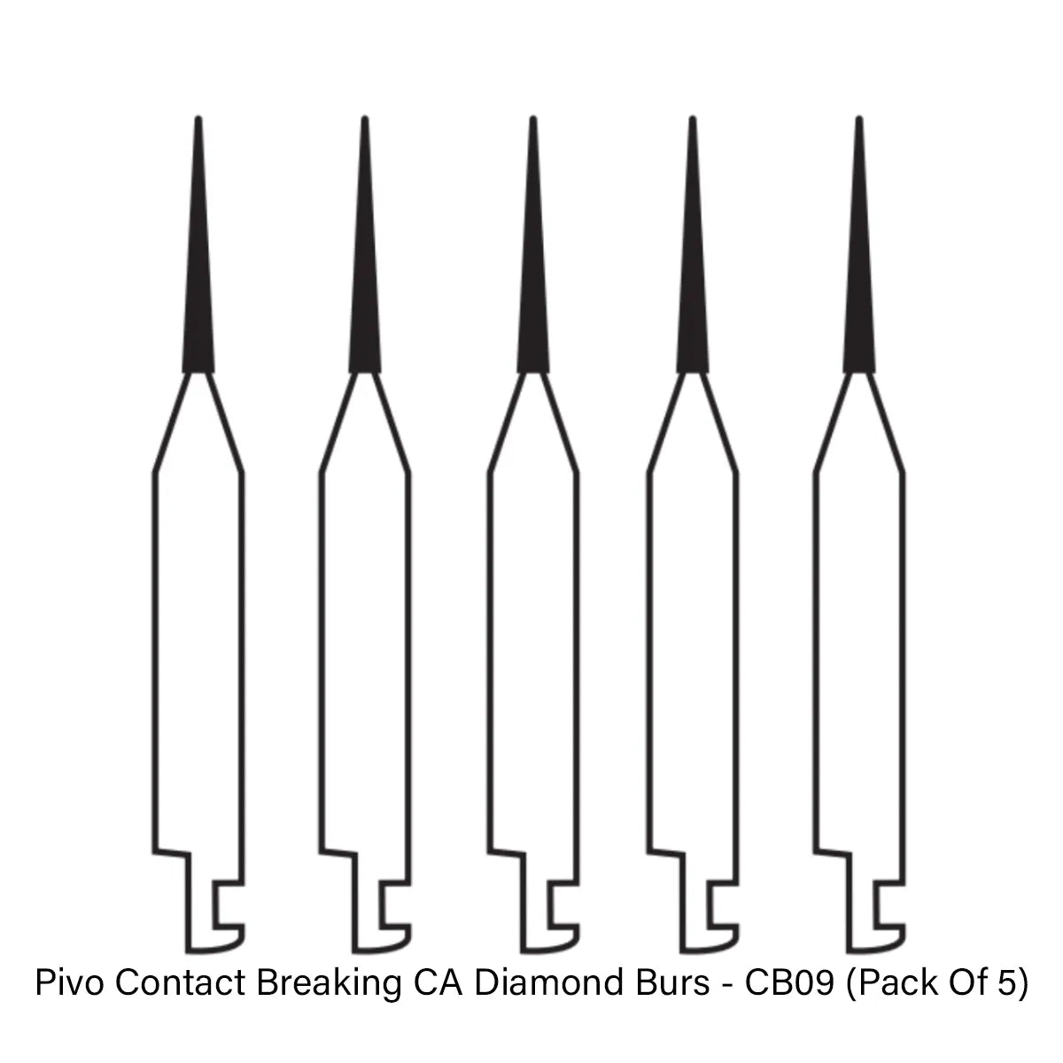 Pivo Contact Breaking CA Diamond Burs - CB09 (Pack Of 5)