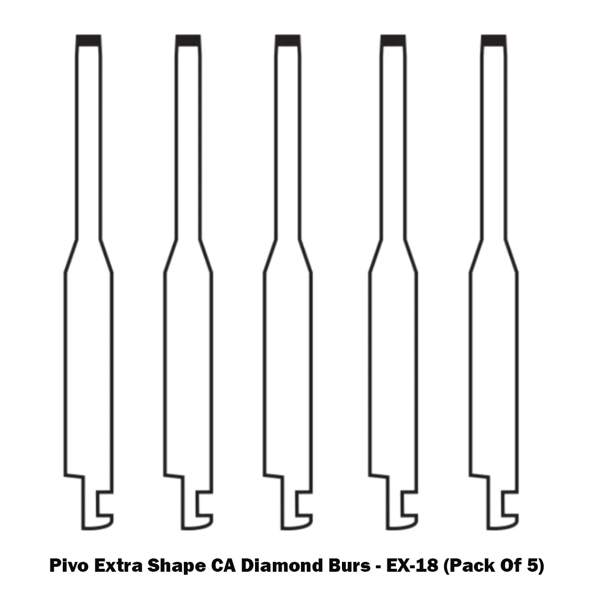 Pivo Extra Shape CA Diamond Burs - EX (Pack Of 5)