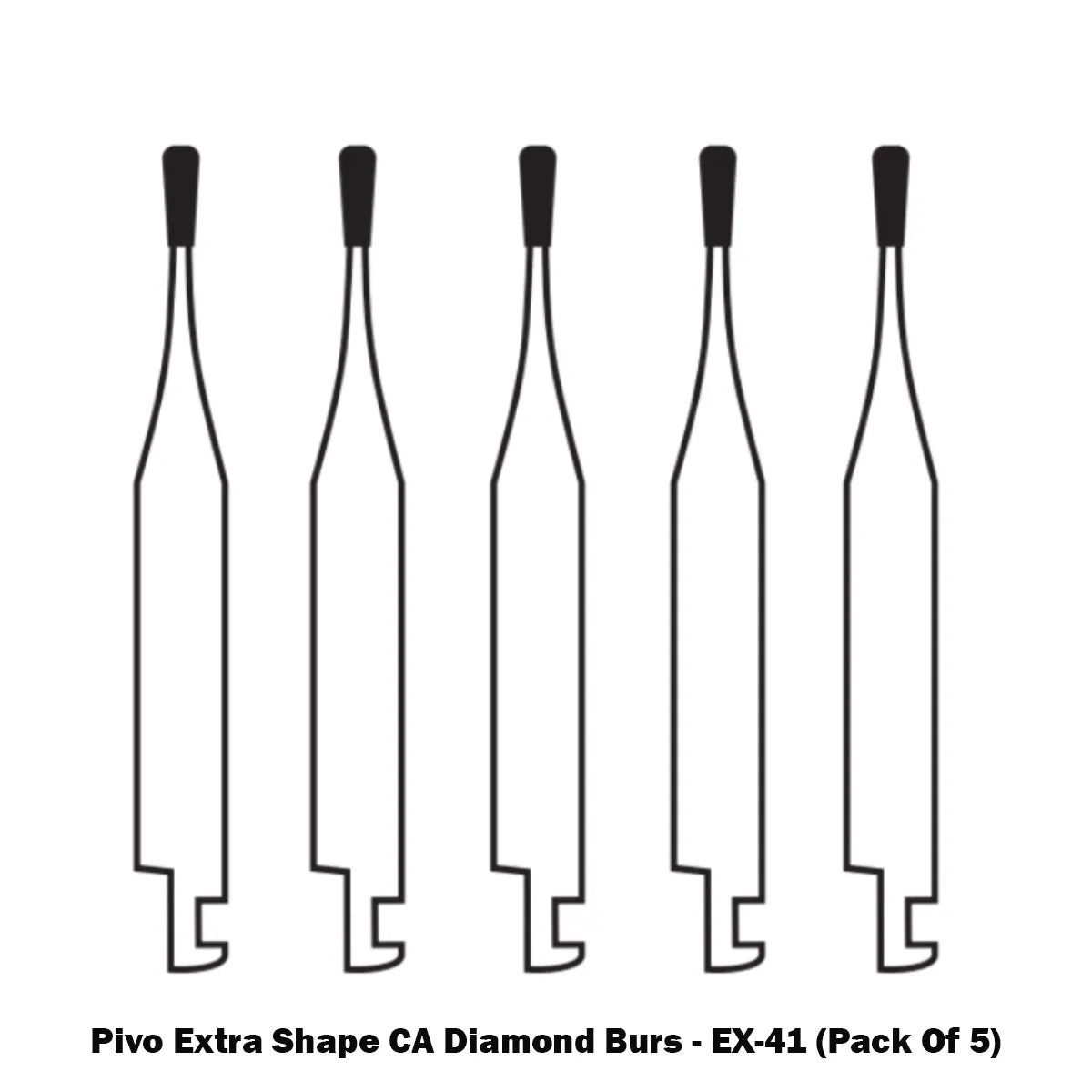 Pivo Extra Shape CA Diamond Burs - EX (Pack Of 5)