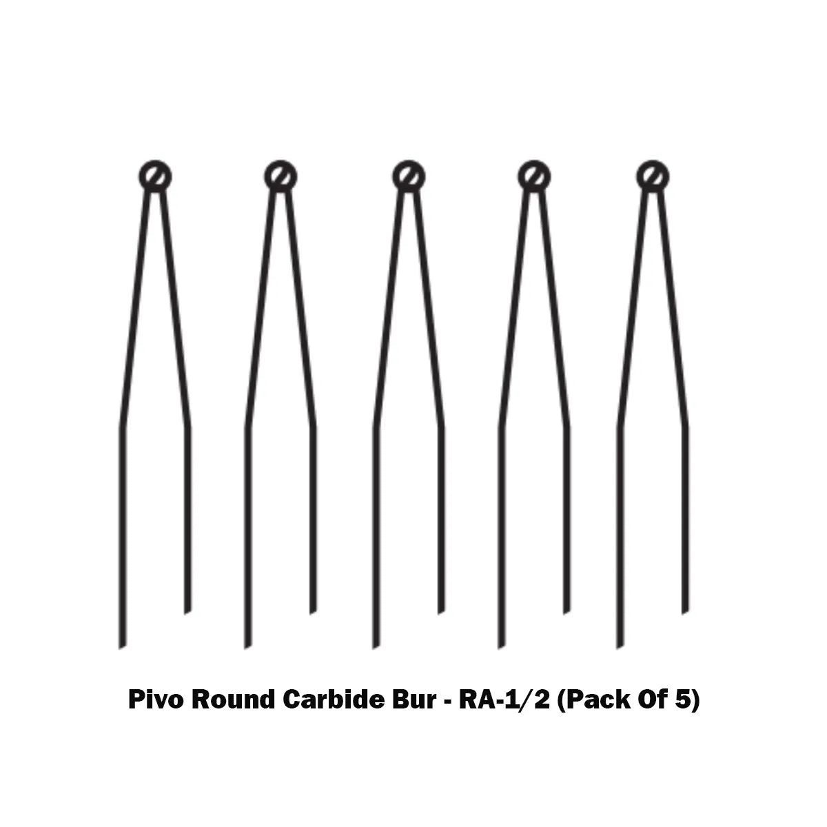 Pivo Round Carbide Burs - RA (Pack Of 5)