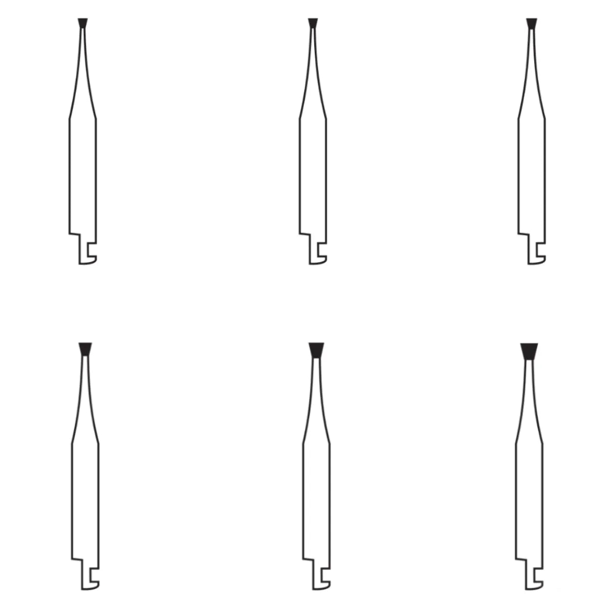 Pivo Single Inverted Cone CA Diamond Burs - SI (Pack Of 5)