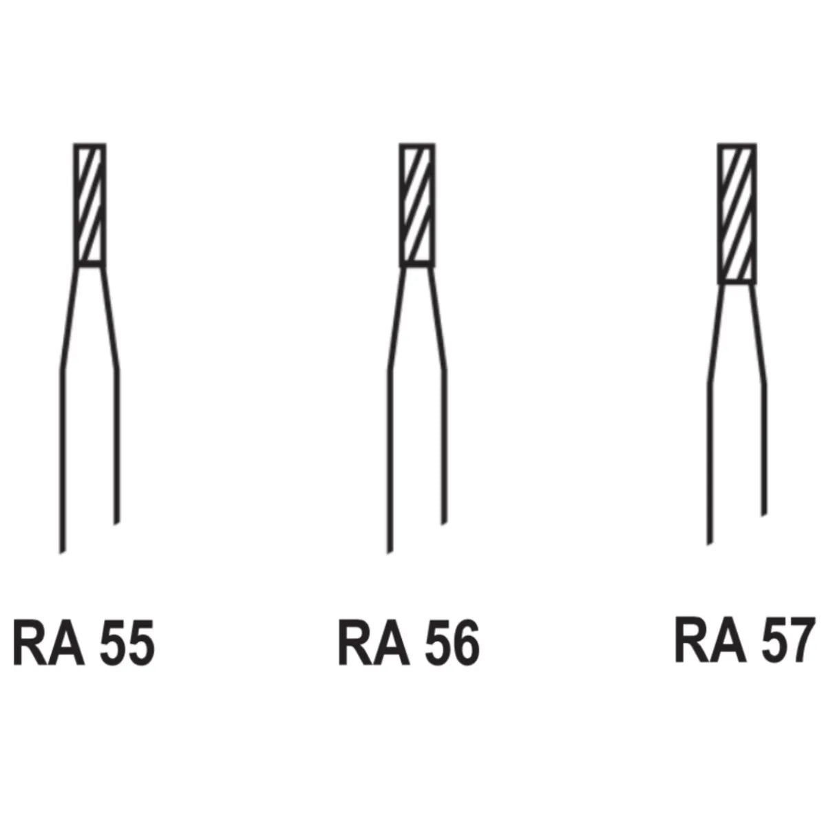 Pivo Straight Fissure Flat End Plain Cut Carbide Burs - RA (Pack Of 5)