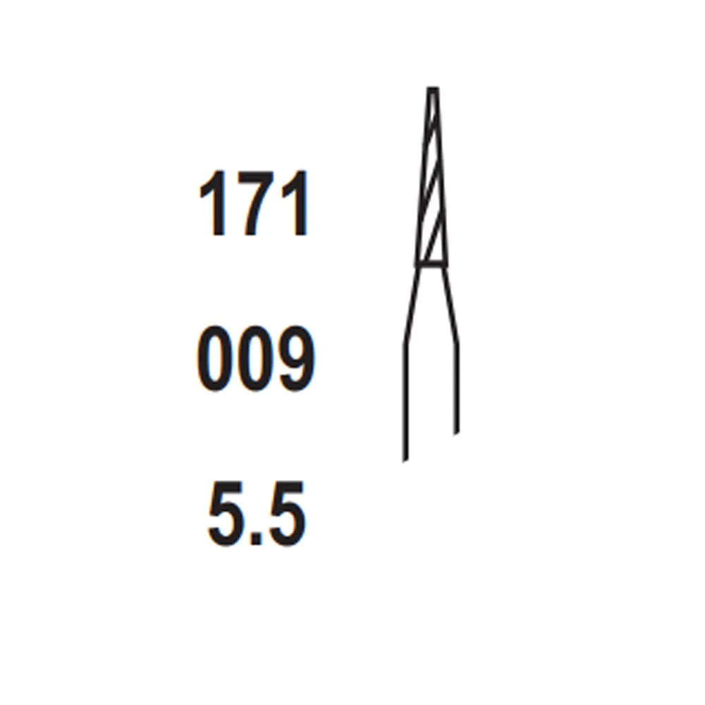 Pivo Taper Fissure Flat End Plain Cut Carbide Burs - RA-169 (Pack Of 5)