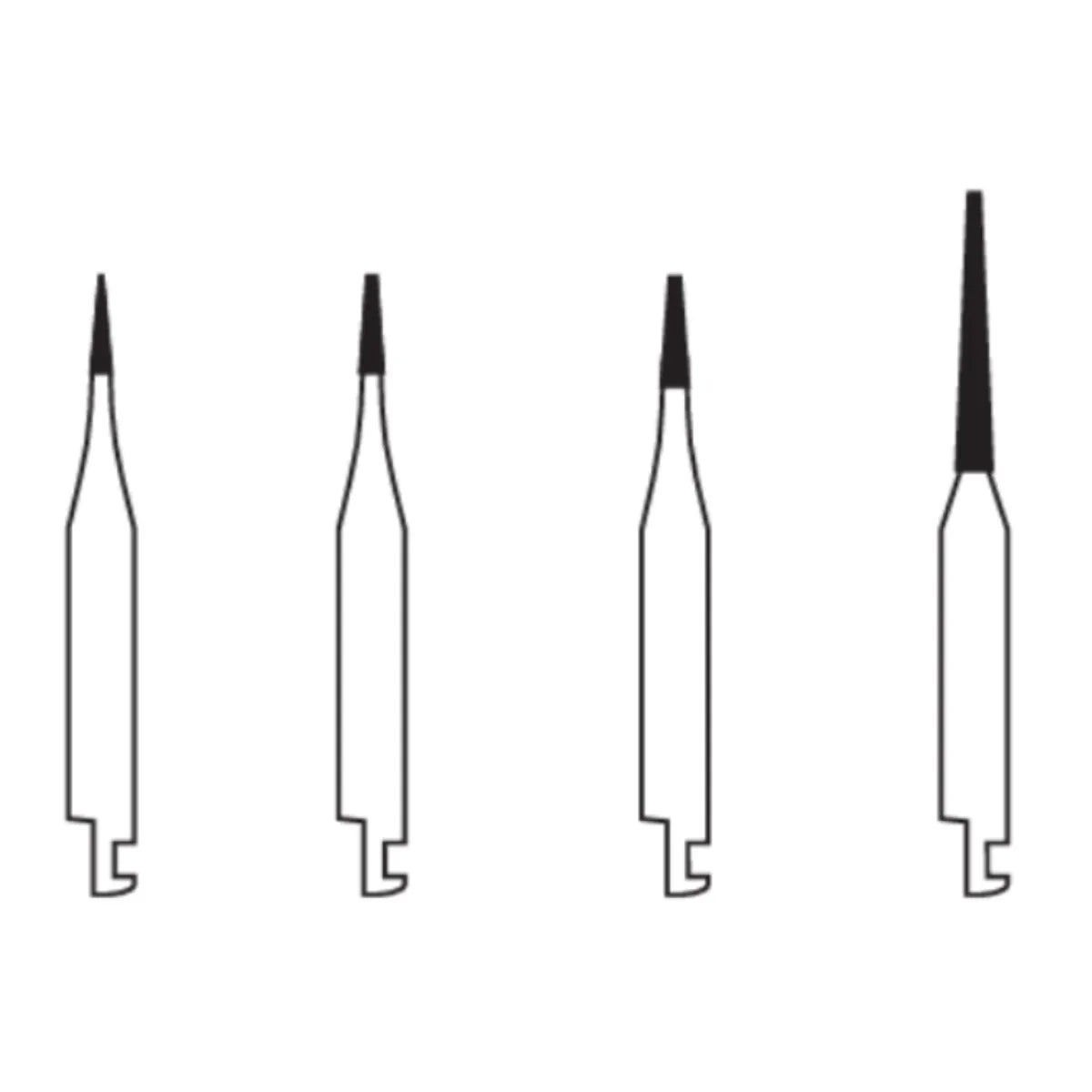 Pivo Taper Flat End CA Diamond Burs - TF (Pack Of 5)