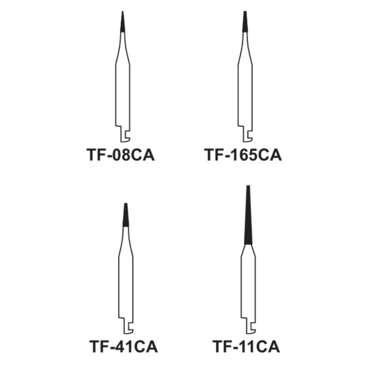 Pivo Taper Flat End CA Diamond Burs - TF (Pack Of 5)
