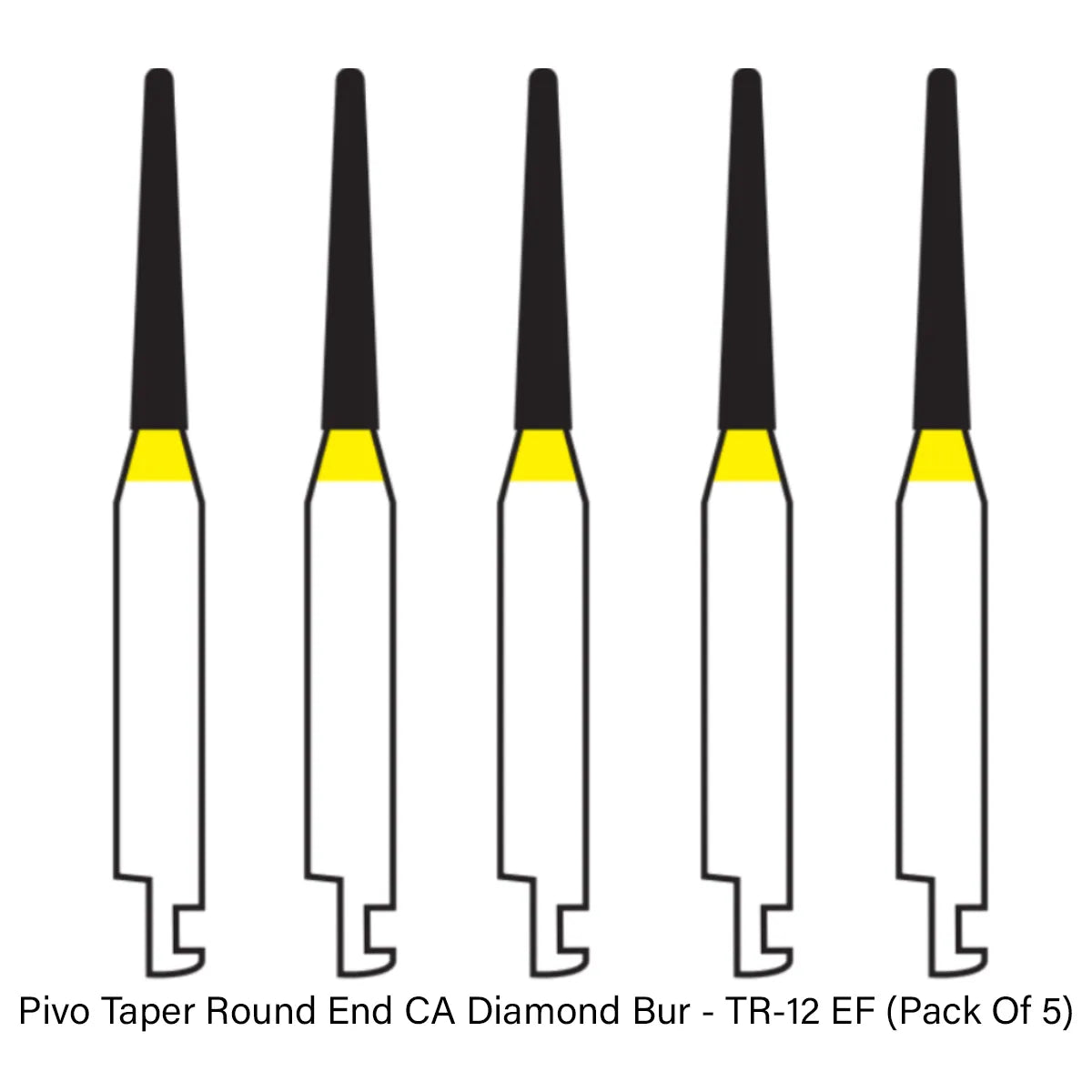 Pivo Taper Round End CA Diamond Burs - TR (Pack Of 5)