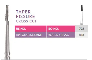 Prima Dental Oral Surgery Toller Taper Fissure Bur 702 HP