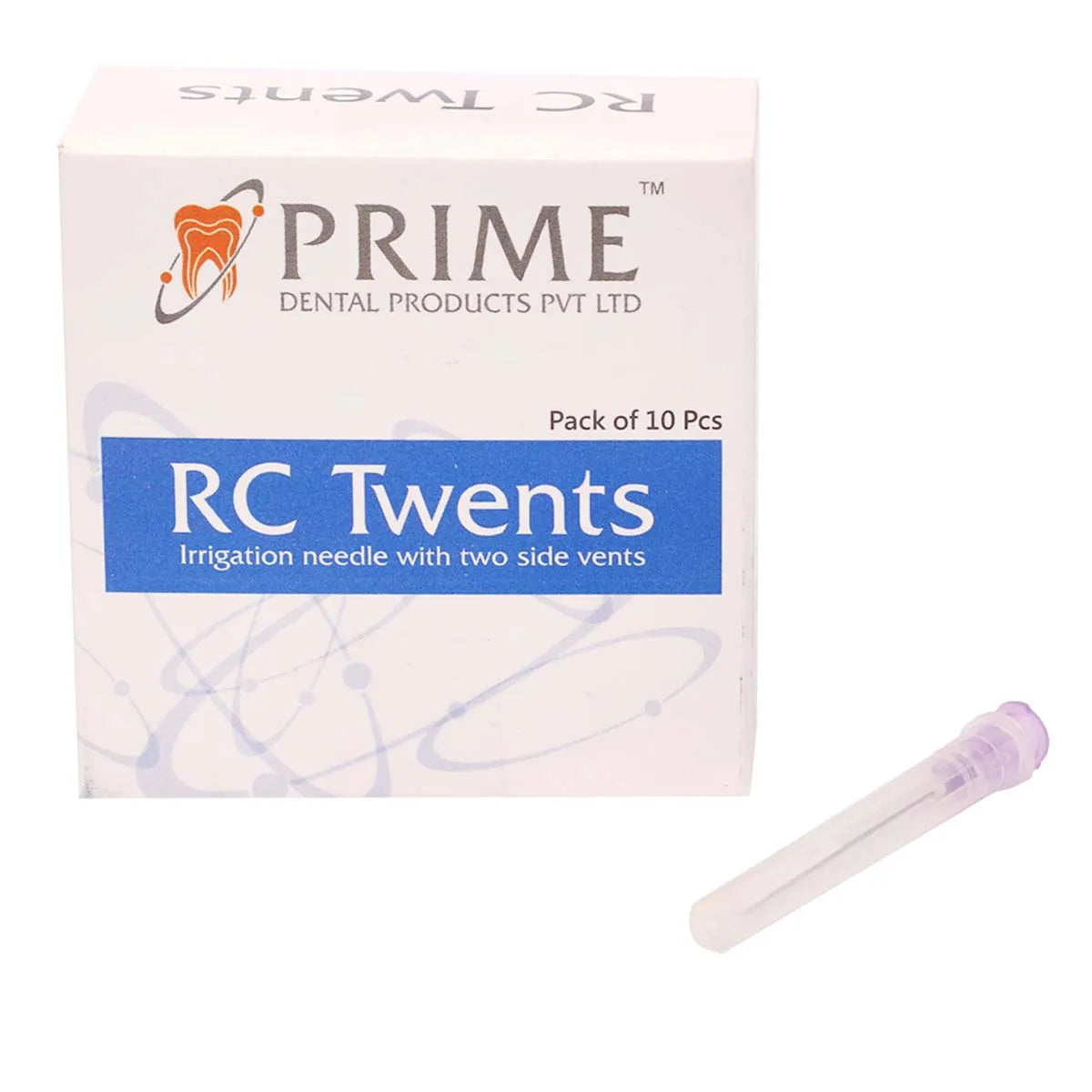 Prime Dental RC Twents Irrigation Needle - Two Side Vents (Pack Of 10)